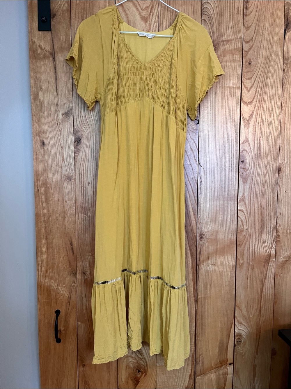 Mustard Yellow Smocked Maxi Dress
